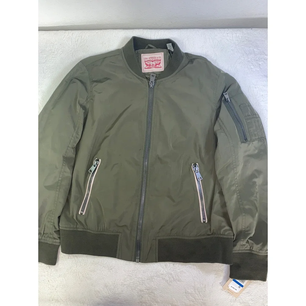 Levi Strauss Men XL Olive Green Bomber MA-1 Flight Jacket LW7RP570 NWT